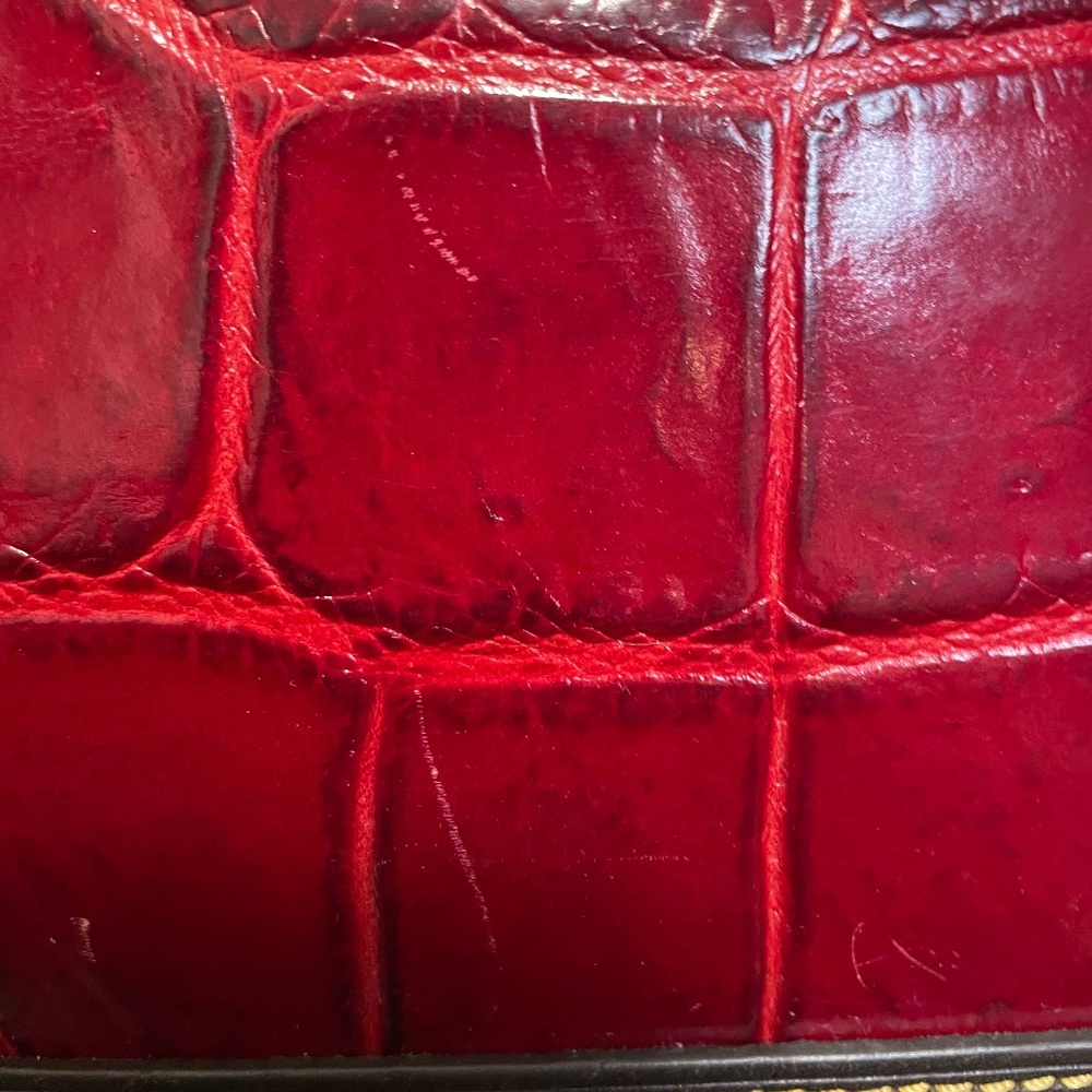 Dooney & Bourke Red and Black Croc Crossbody Bag - Picture 6 of 11
